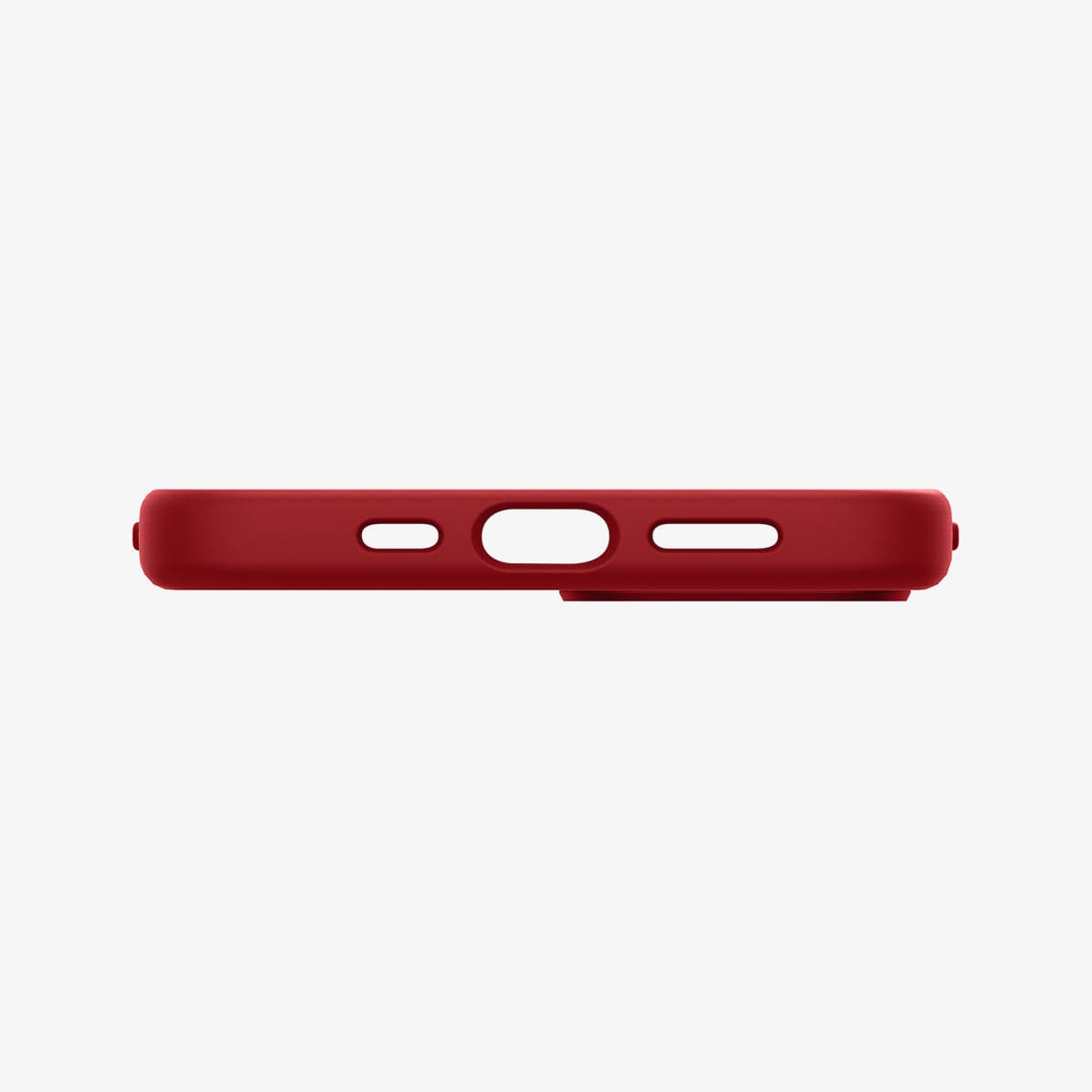 ACS03901 - iPhone 13 Mini Case Silicone Fit in red showing the bottom with precise cutouts