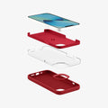ACS03901 - iPhone 13 Mini Case Silicone Fit in red showing the layer constructs of case