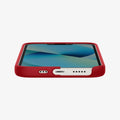 ACS03901 - iPhone 13 Mini Case Silicone Fit in red showing the bottom with partial front