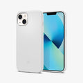 ACS03340 - iPhone 13 Mini Case Silicone Fit in white showing the back and front