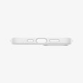 ACS03340 - iPhone 13 Mini Case Silicone Fit in white showing the bottom with precise cutouts