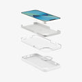ACS03340 - iPhone 13 Mini Case Silicone Fit in white showing the layer constructs of case