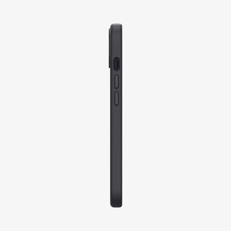 ACS04089 - iPhone 13 Case Silicone Fit MagSafe Compatible in black showing the side with volume controls