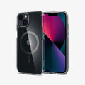 ACS04086 - iPhone 13 Case Ultra Hybrid Mag Safe Compatible in carbon fiber showing the back and front