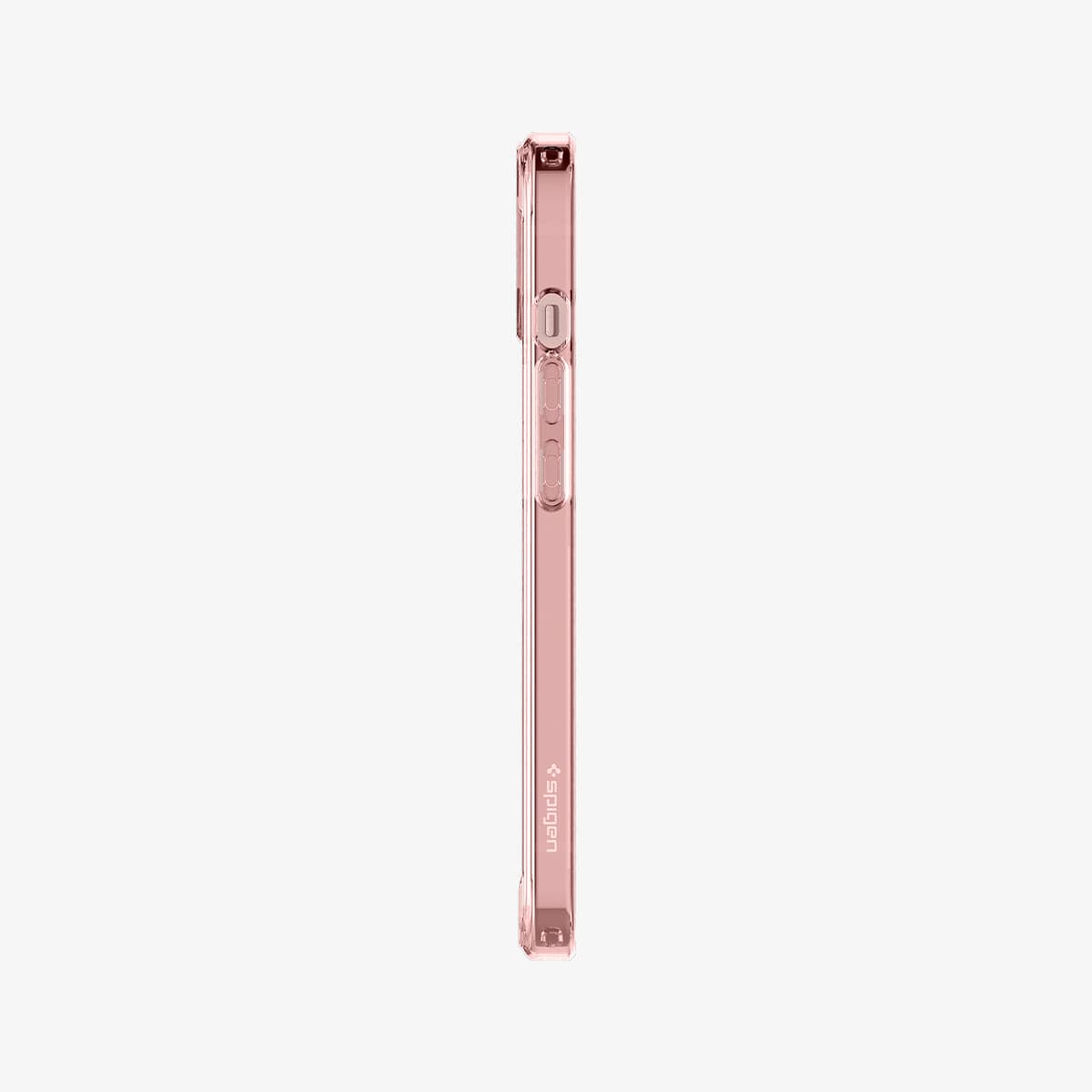 ACS03530 - iPhone 13 Case Ultra Hybrid Mag Safe Compatible in rose crystal showing the side with volume controls