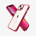 ACS03524 - iPhone 13 Case Ultra Hybrid in red crystal showing the back, front and sides
