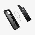 ACS03680 - iPhone 13 Mini Case Mag Armor in black showing the inside with magnetic rings