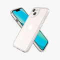 ACS03326 - iPhone 13 Mini Case Quartz Hybrid in matte clear showing the back, front and sides