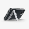 ACS03355 - iPhone 13 Mini Case Slim Armor Essential S in crystal clear showing the bottom and back with kickstand out