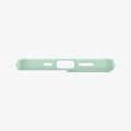 ACS03583 - iPhone 13 Mini Case Thin Fit in apple mint showing the bottom with precise cutouts