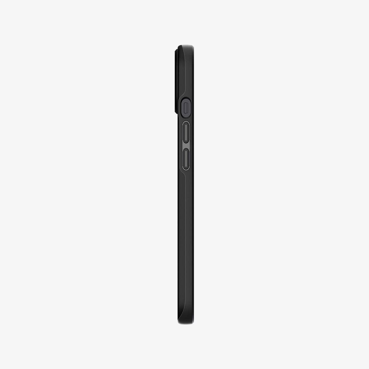 ACS03678 - iPhone 13 Mini Case Thin Fit in black showing the side with volume controls
