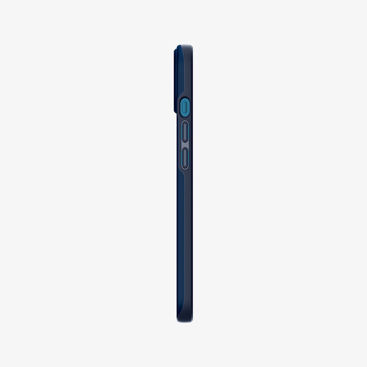 ACS03307 - iPhone 13 Mini Case Thin Fit in navy blue showing the side with volume controls