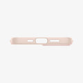 ACS03679 - iPhone 13 Mini Case Thin Fit in pink sand showing the bottom with precise cutouts