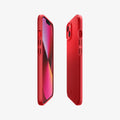 ACS03306 - iPhone 13 Mini Case Thin Fit in red showing the sides, partial back and front