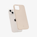 ACS03309 - iPhone 13 Mini Case Thin Fit in sand beige showing the back with case hovering away from device
