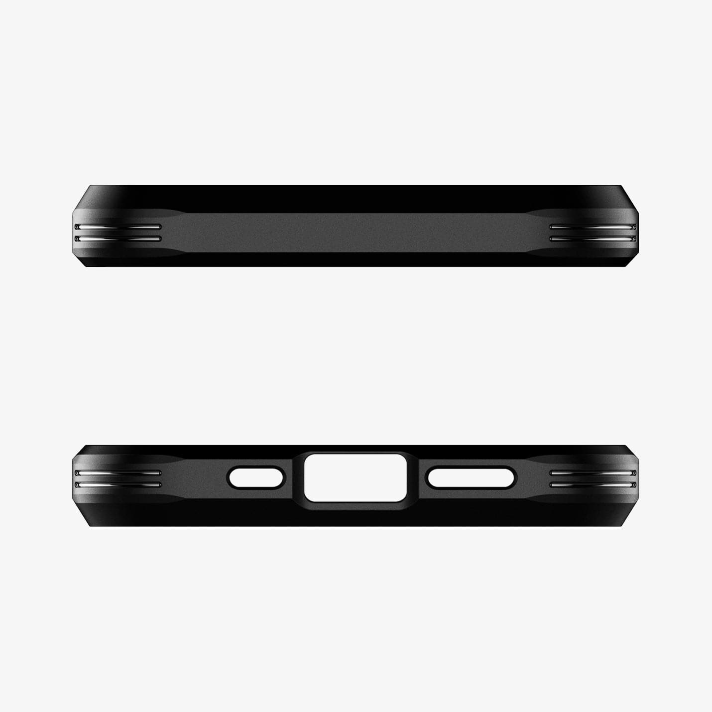 ACS03331 - iPhone 13 Mini Case Tough Armor in black showing the top and bottom with precise cutouts