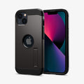 ACS03330 - iPhone 13 Mini Case Tough Armor in gunmetal showing the back and front