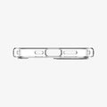 ACS03317 - iPhone 13 Mini Case Ultra Hybrid in crystal clear showing the bottom with precise cutouts
