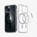 ACS03323 - iPhone 13 Mini Case Ultra Hybrid Mag Safe Compatible in black showing the back and inside magnetic ring layers