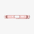 ACS03324 - iPhone 13 Mini Case Ultra Hybrid Mag Safe Compatible in rose crystal showing the bottom with precise cutouts