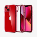 ACS03319 - iPhone 13 Mini Case Ultra Hybrid in red crystal showing the back, inside and front