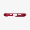 ACS03319 - iPhone 13 Mini Case Ultra Hybrid in red crystal showing the bottom with precise cutouts
