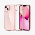 ACS03320 - iPhone 13 Mini Case Ultra Hybrid in rose crystal showing the back, inside and front