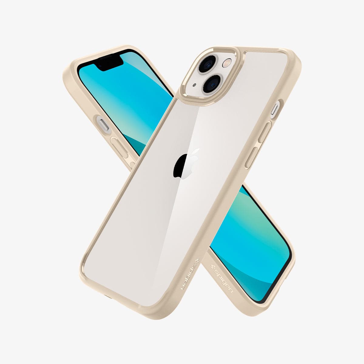 ACS03321 - iPhone 13 Mini Case Ultra Hybrid in sand beige showing the back, front and sides