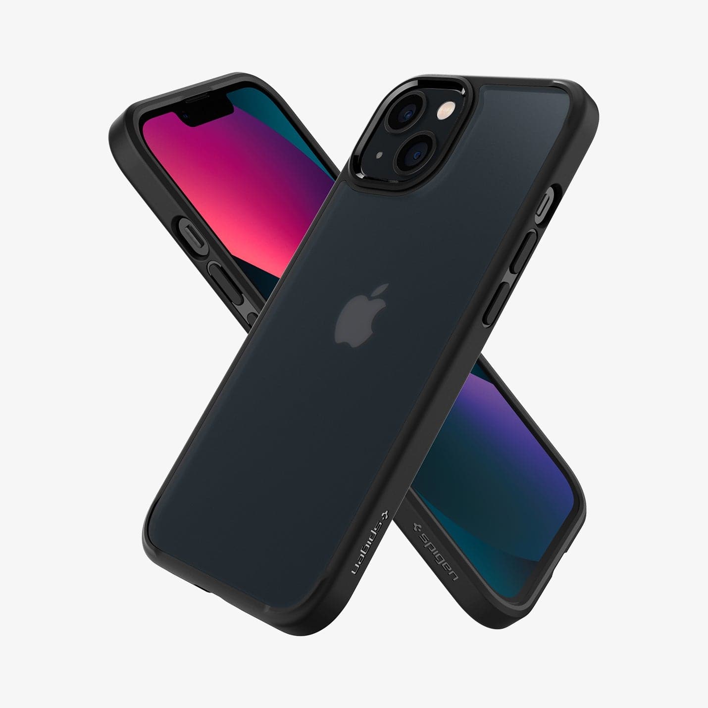 ACS03625 - iPhone 13 Mini Case Ultra Hybrid Matte in frost black showing the front, side, and back
