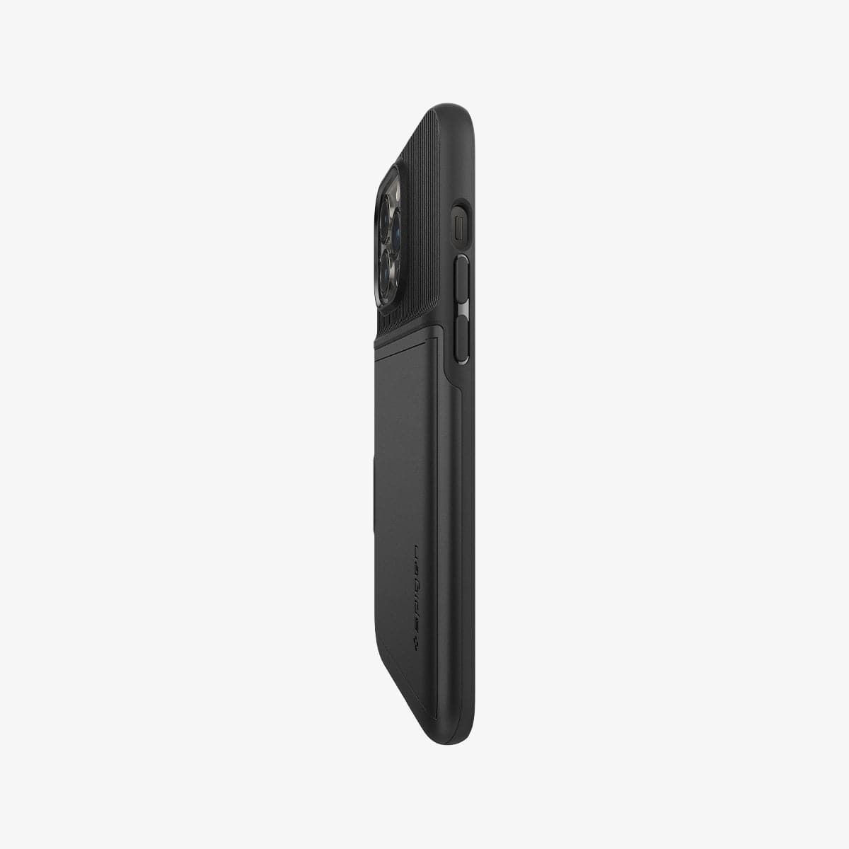 ACS03218 - iPhone 13 Pro Max Case Slim Armor CS in black showing the side and partial back