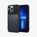 ACS03220 - iPhone 13 Pro Max Case Slim Armor CS in metal slate showing the back and front