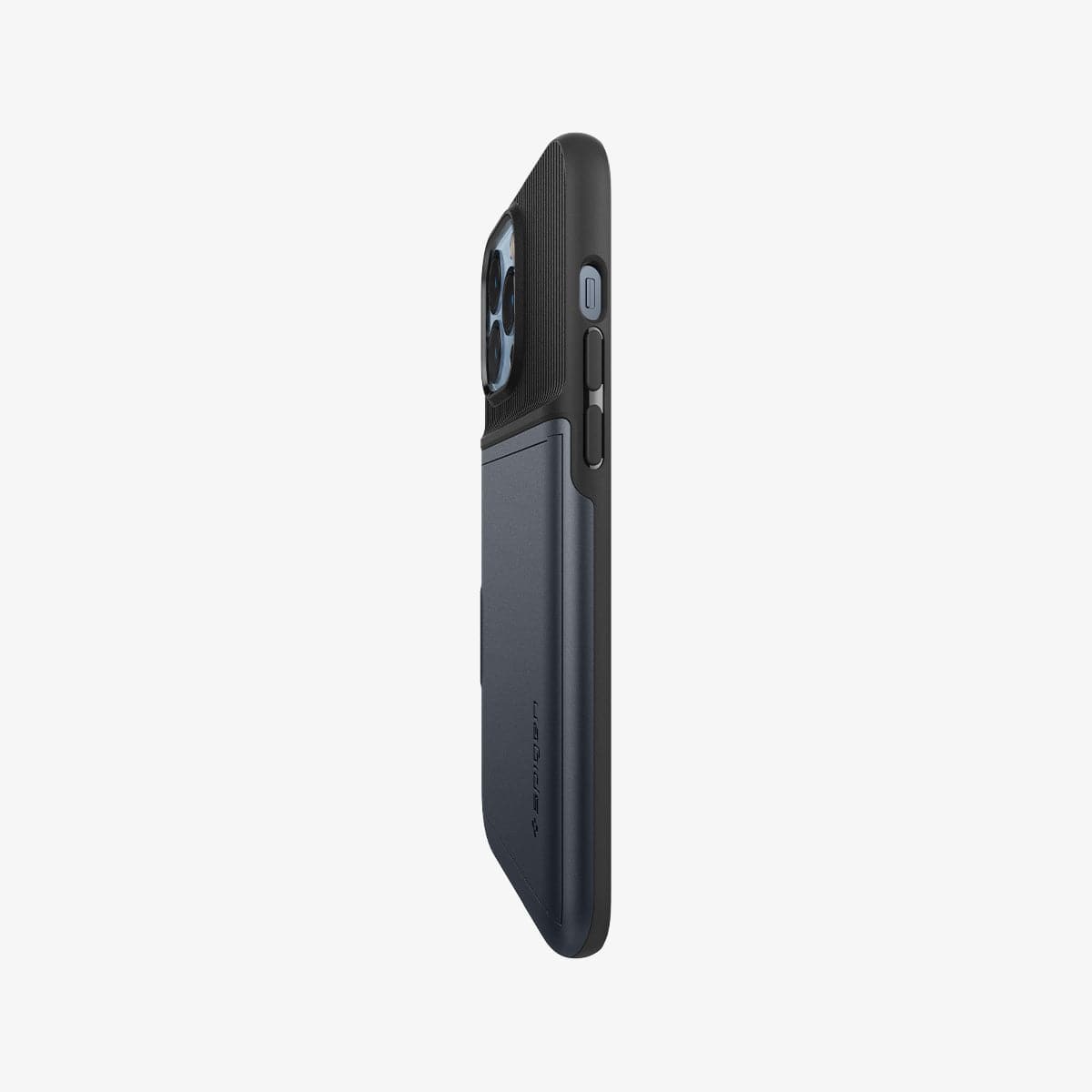 ACS03220 - iPhone 13 Pro Max Case Slim Armor CS in metal slate showing the side and partial back