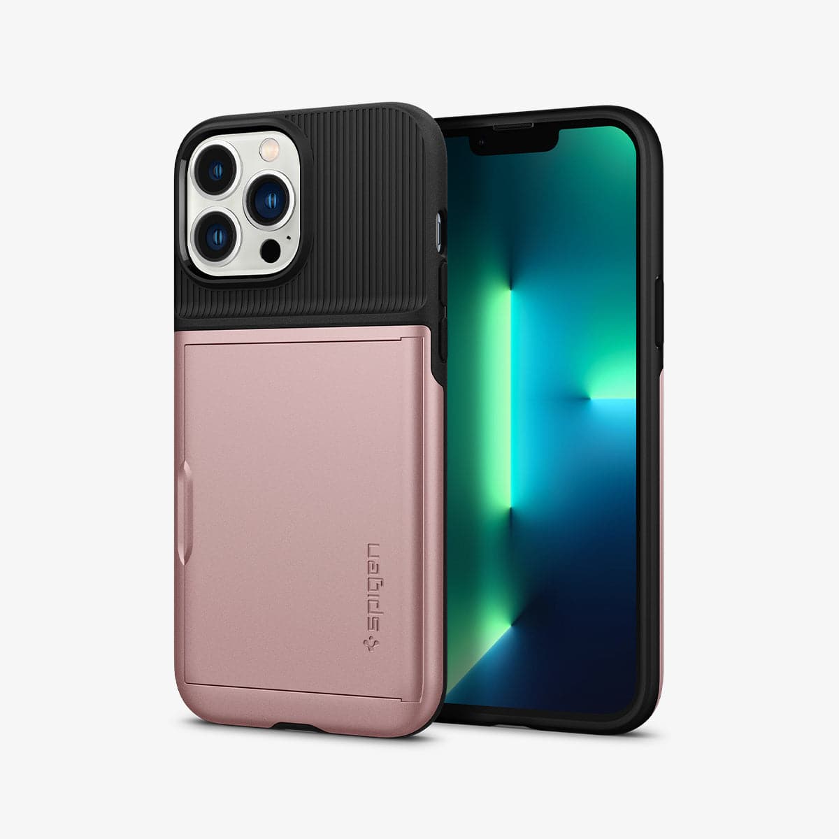 ACS03219 - iPhone 13 Pro Max Case Slim Armor CS in rose gold showing the back and front