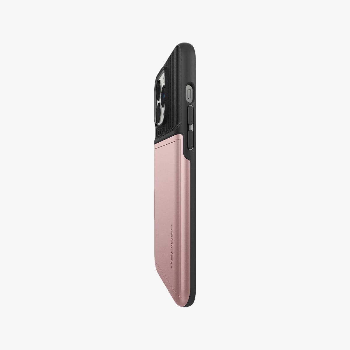 ACS03219 - iPhone 13 Pro Max Case Slim Armor CS in rose gold showing the side and partial back