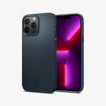 ACS03192 - iPhone 13 Pro Max Case Thin Fit in metal slate showing the back and front