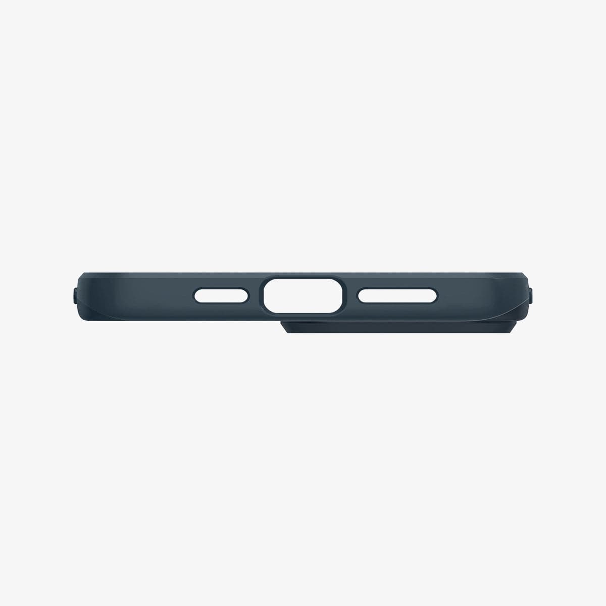 ACS03192 - iPhone 13 Pro Max Case Thin Fit in metal slate showing the bottom with precise cutouts