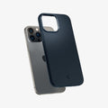 ACS03192 - iPhone 13 Pro Max Case Thin Fit in metal slate showing the back with case hovering away from device