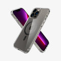 ACS04084 - iPhone 13 Pro Max Case Ultra Hybrid Mag (MagFit) in carbon fiber showing the back, front and sides