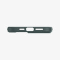 ACS04558 - iPhone 13 Pro Max Case Ultra Hybrid in midnight green showing the bottom with precise cutouts