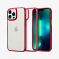 ACS03206 - iPhone 13 Pro Max Case Ultra Hybrid in red crystal showing the back, inside and front