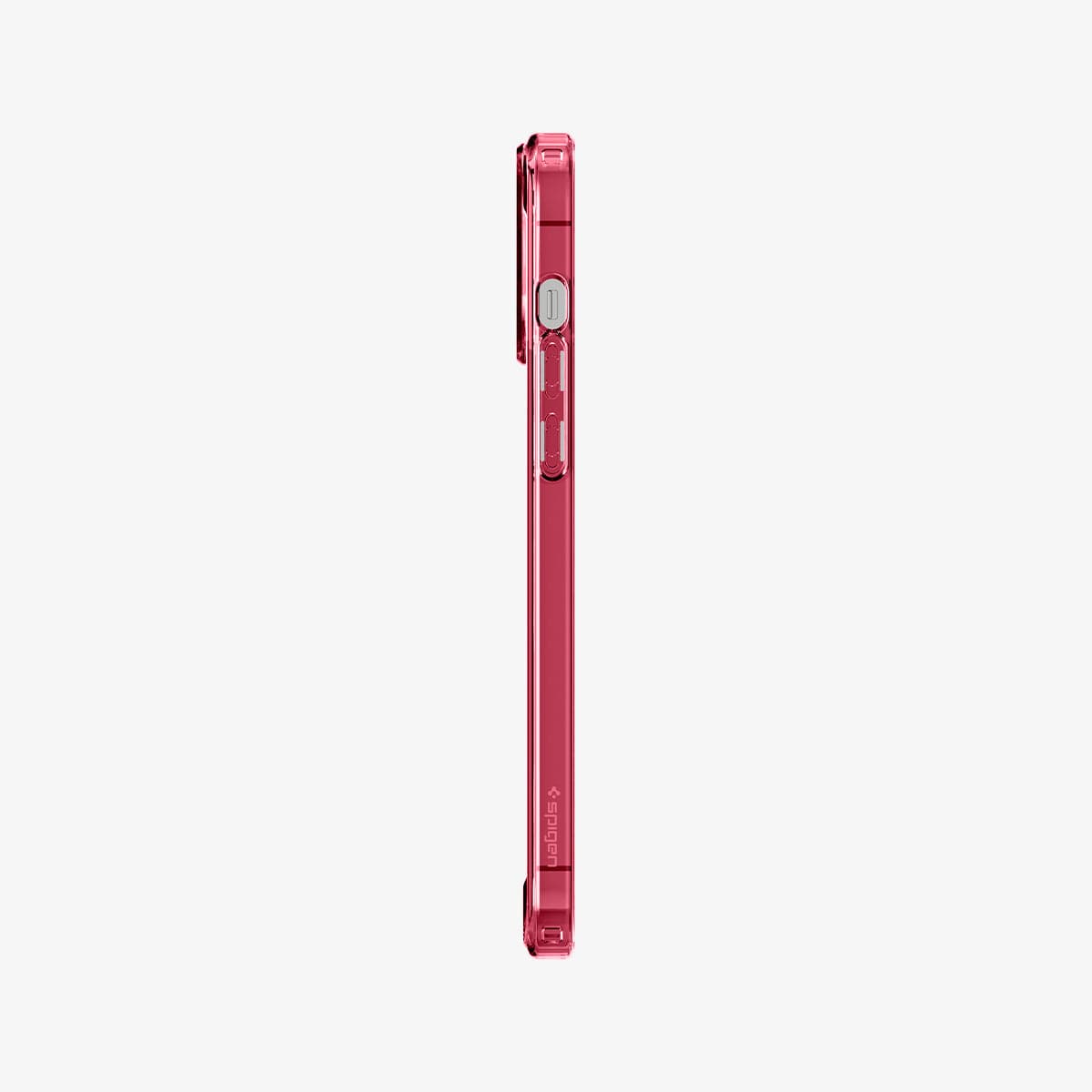 ACS03206 - iPhone 13 Pro Max Case Ultra Hybrid in red crystal showing the side with volume controls