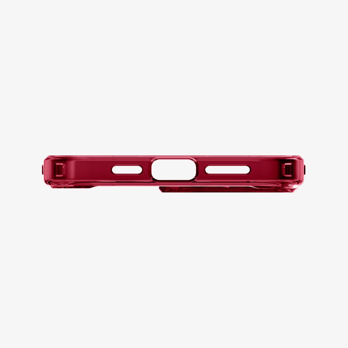 ACS03206 - iPhone 13 Pro Max Case Ultra Hybrid in red crystal showing the bottom with precise cutouts