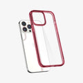 ACS03206 - iPhone 13 Pro Max Case Ultra Hybrid in red crystal showing the back with case hovering away from device