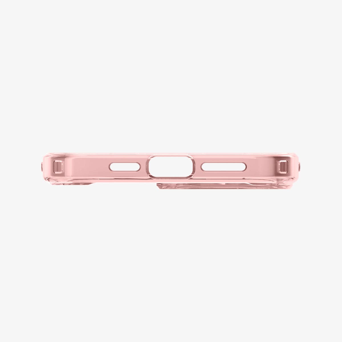 ACS03207 - iPhone 13 Pro Max Case Ultra Hybrid in rose crystal showing the bottom with precise cutouts