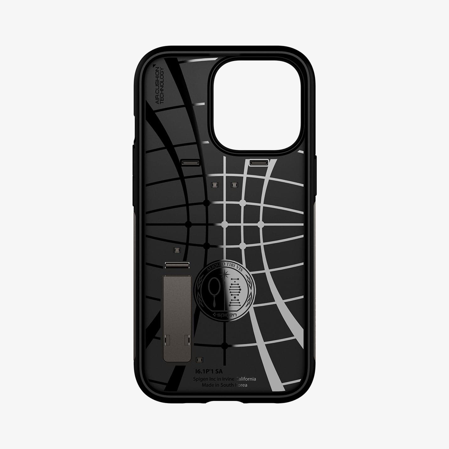 ACS03303 - iPhone 13 Pro Case Slim Armor in gunmetal showing the inside of case