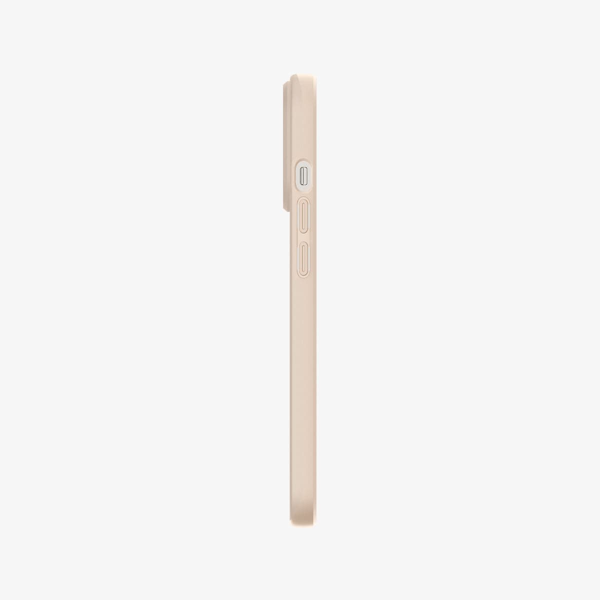 ACS03252 - iPhone 13 Pro Case Thin Fit in sand beige showing the side with volume controls