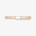 ACS03252 - iPhone 13 Pro Case Thin Fit in sand beige showing the bottom with precise cutouts
