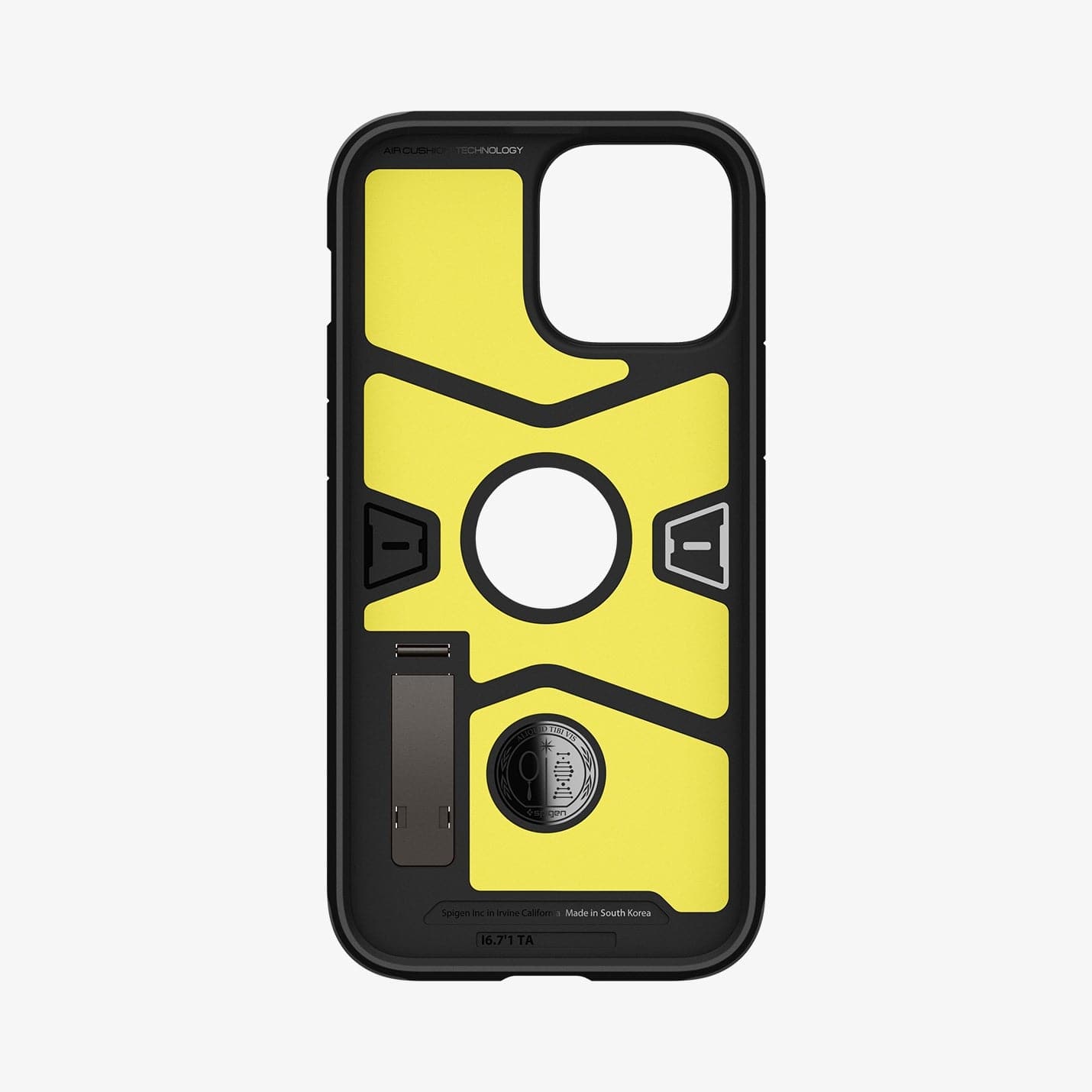 ACS03276 - iPhone 13 Pro Case Tough Armor in gunmetal showing the inside of case