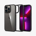 ACS03262 - iPhone 13 Pro Case Ultra Hybrid in matte black showing the back, inside and front