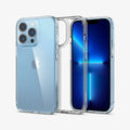 ACS03261 - iPhone 13 Pro Case Ultra Hybrid in crystal clear showing the back, inside and front